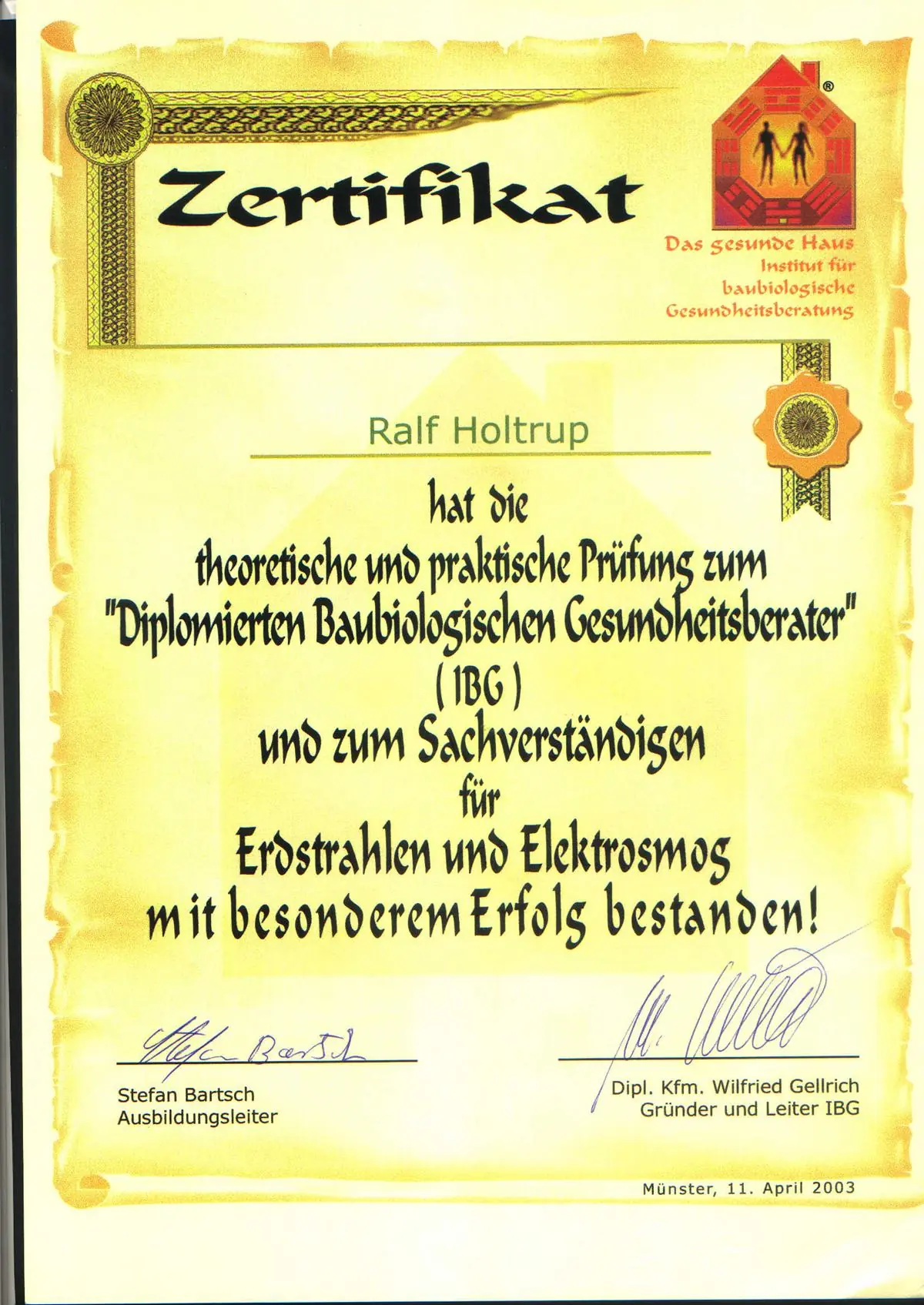 Diplom Baubiologischer Gesundheitsberater