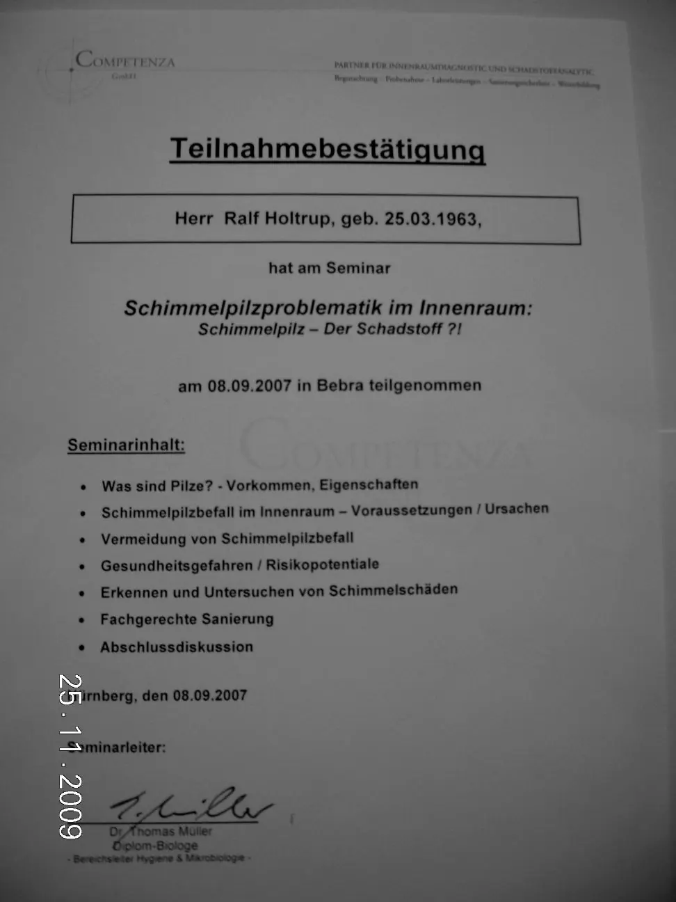 Seminar Schimmelpilze In Innenraeumen Competenza