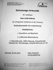 Seminar Schimmelpilze Feuchte Raumklima Bauphysik Gebäudeanalytik Bellmer