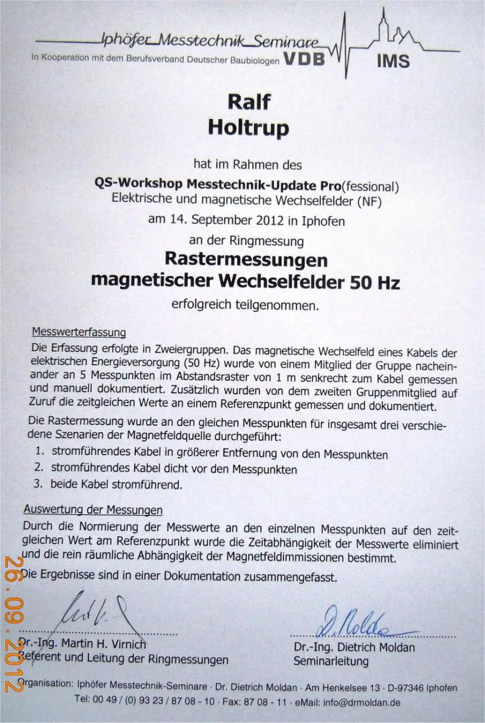 Rastermessungen Magnetische Wechselfelder Bei Dr Moldan VDB