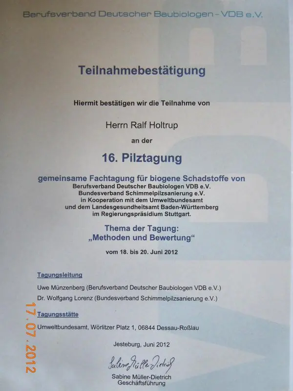 Schimmelpilztagung VDB BSS Umweltbundesamt Dessau