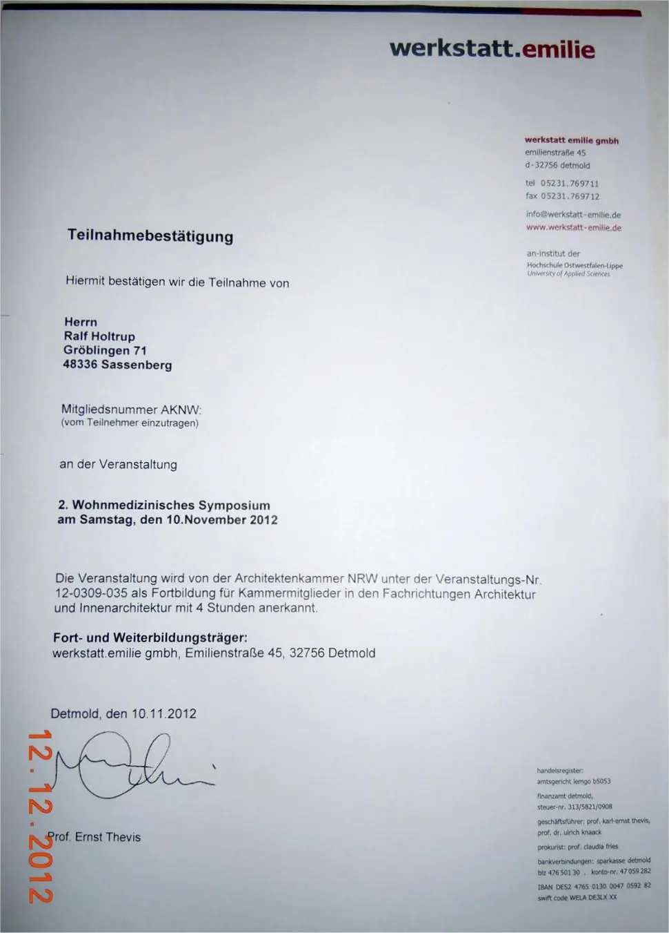 Wohnmedizinisches Symposium Hochschule Detmold