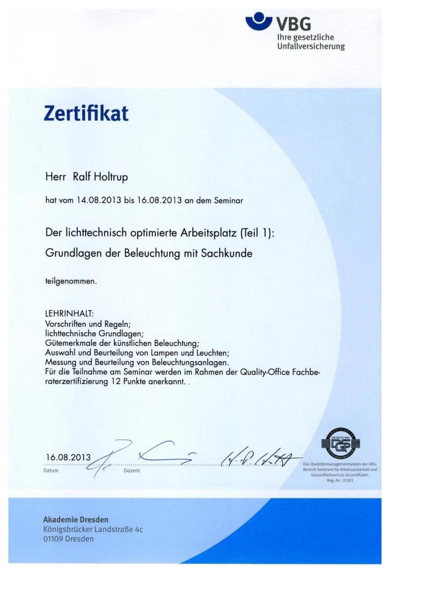 Seminar Beleuchtung Prufung Und Beurteilung VBG Seite 2
