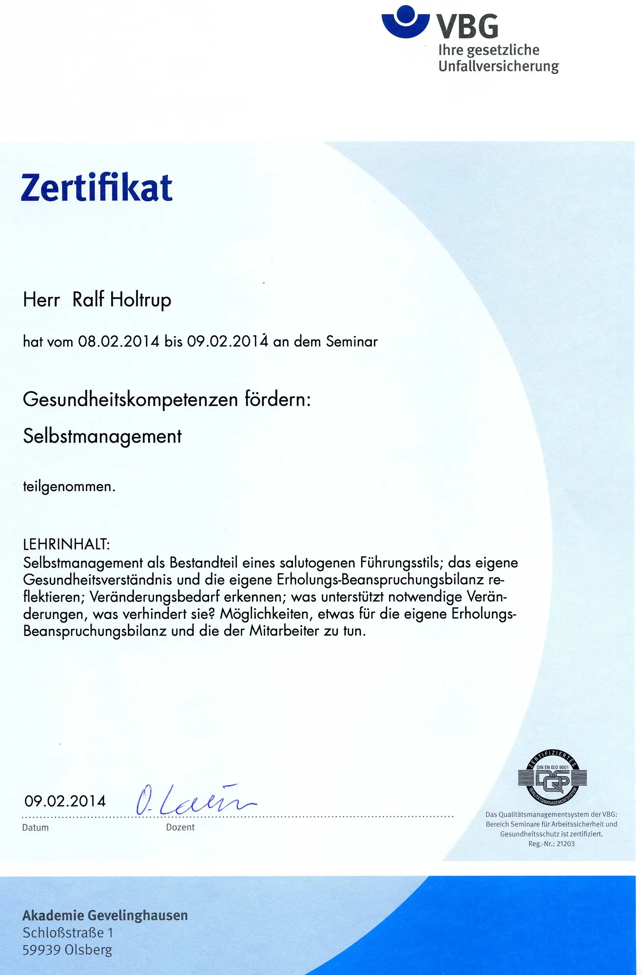Seminar Gesundheitskompetenzen Fordern VBG