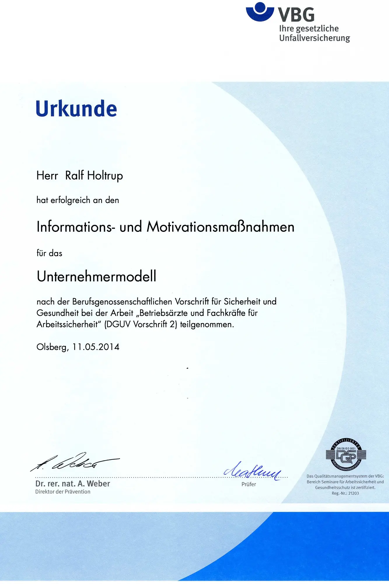 Seminar Informations Und Motivationsmassnahmen VBG