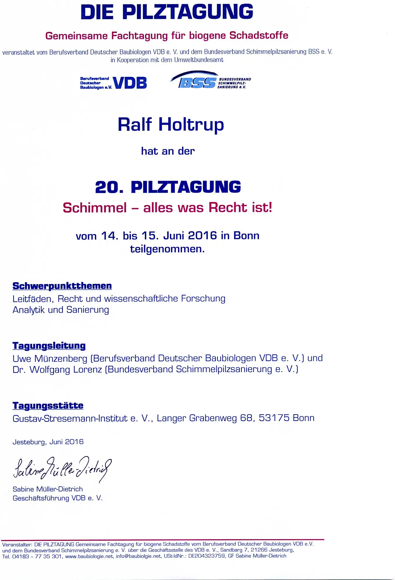 Schimmelpilz Tagung Schimmel Alles Was Recht Ist VDB