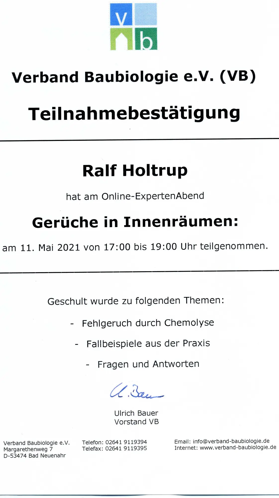 Seminar Gerüche Fehlgerueche Chemolyse VB WaBoLu