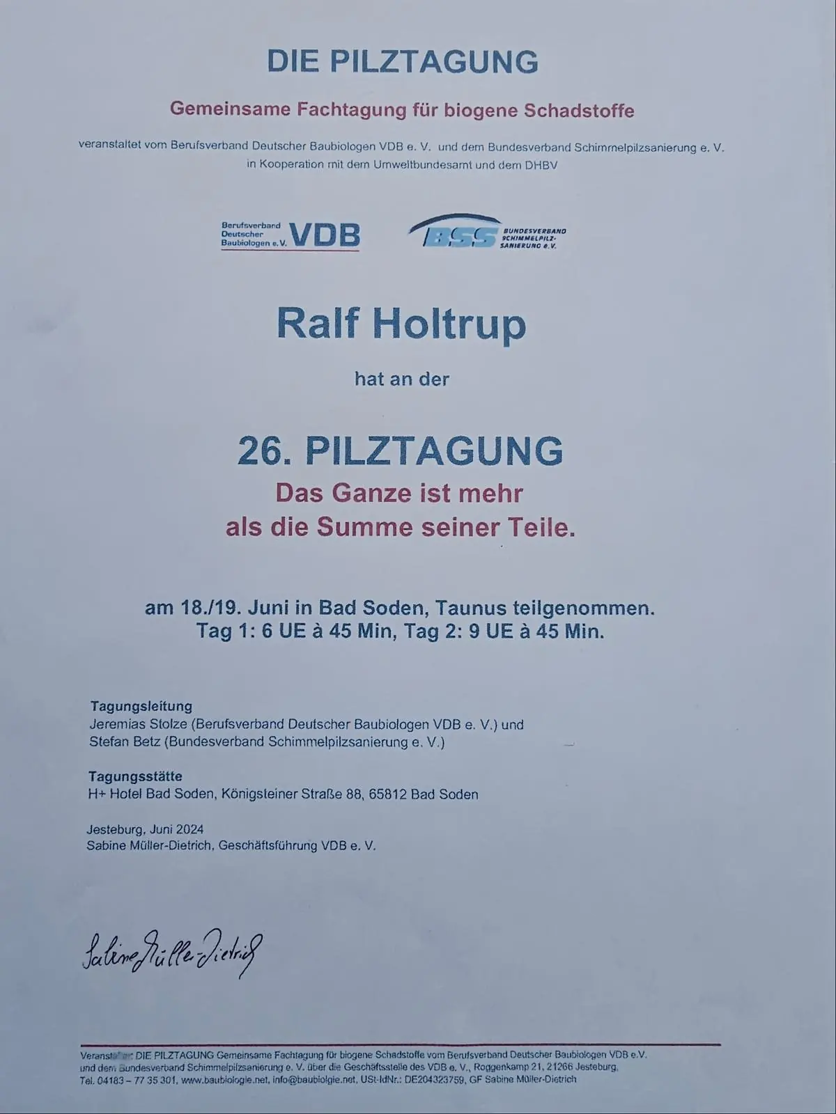 Schimmelpilz Tagung VDB