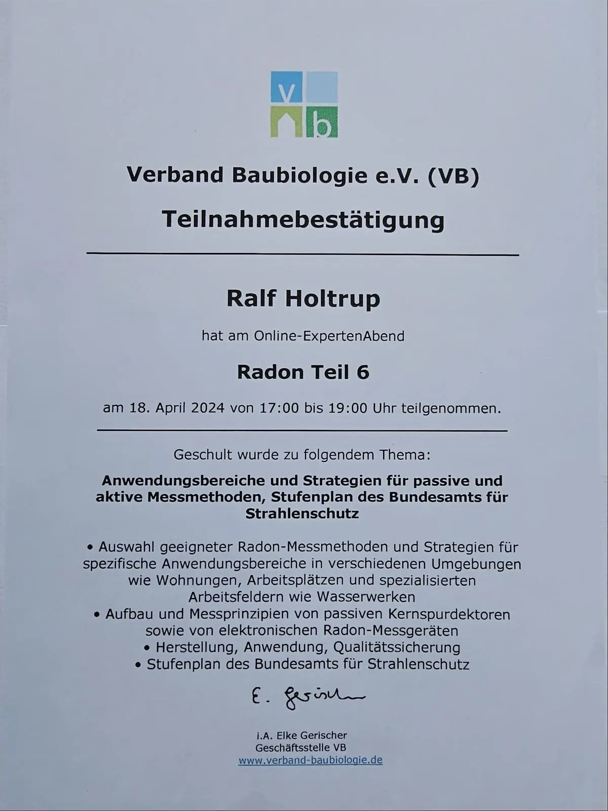 Seminar Radon Messungen VB